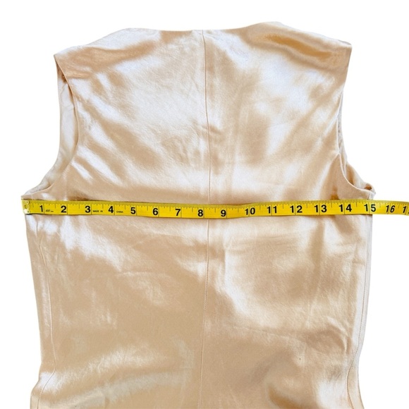 The Row satin Elegant Cream/ peachy Sleeveless Dress NWT - Picture 9 of 12